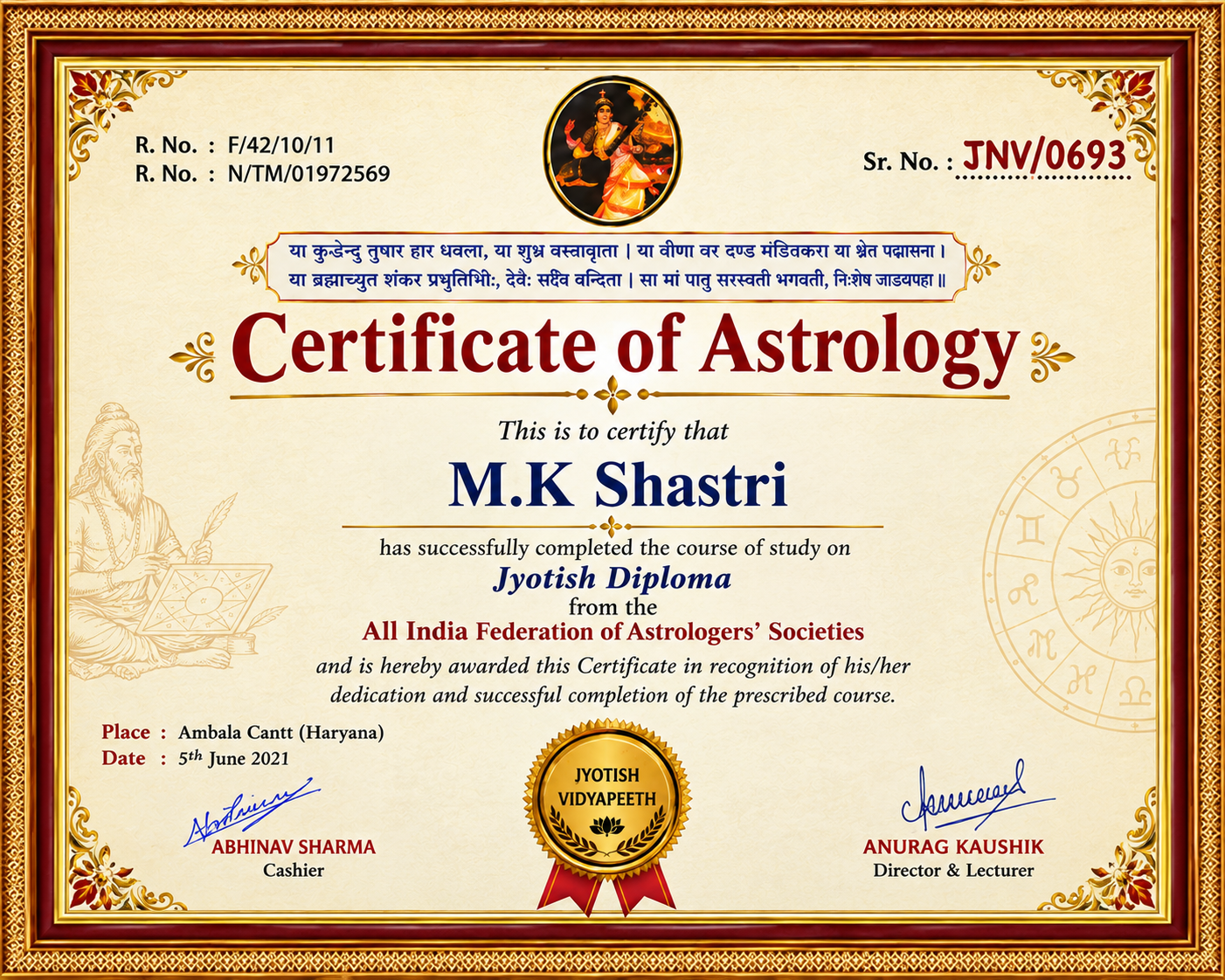 M.K Shastri  +91-7710187880